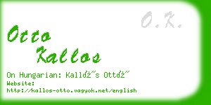 otto kallos business card