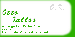 otto kallos business card
